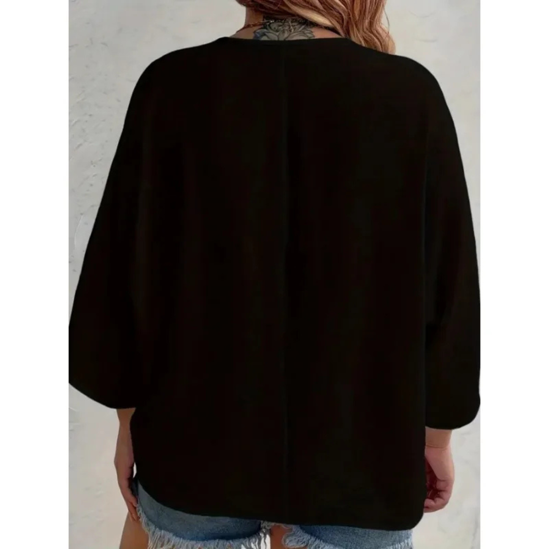 Quinn™ - Elegant V-Ringad Topp med Knappar för Kvinnor