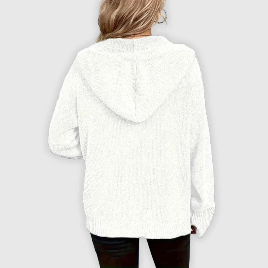 Chivana™ - Stilren & Chic Långärmad Hoodie med Knapp