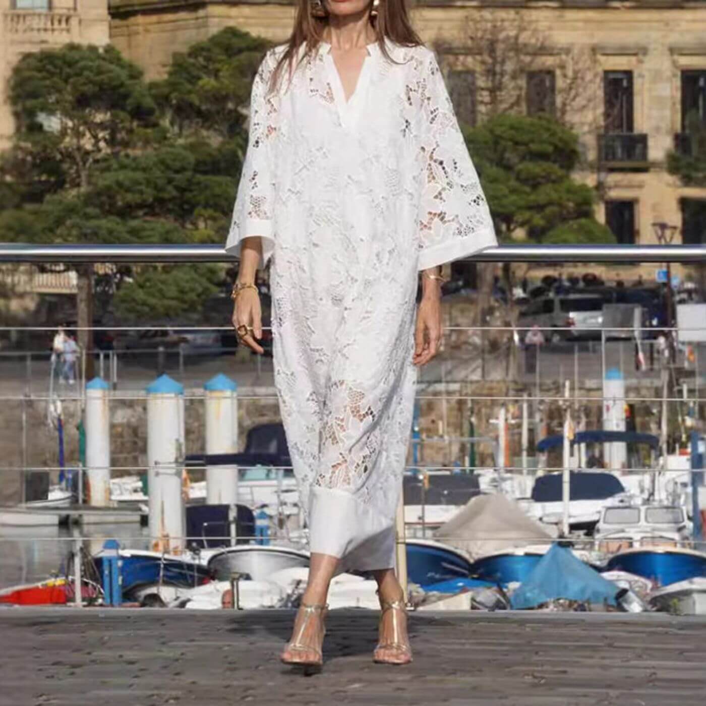 Gabrielle™ - Sommarens Vackra Spetsklänning