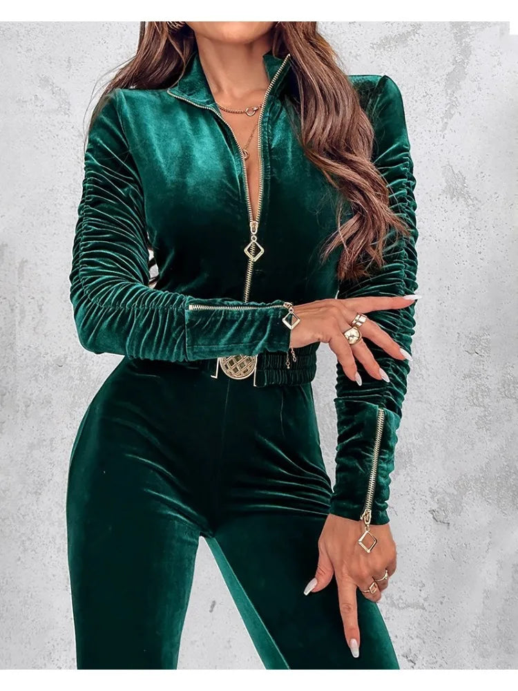 Scarlett™ - Elegant Velvet Jumpsuit