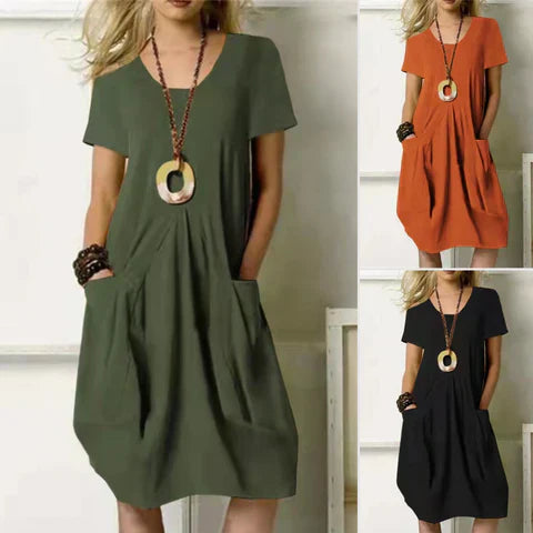 Vera™ - Stilren Klänning Med Magen Täckning