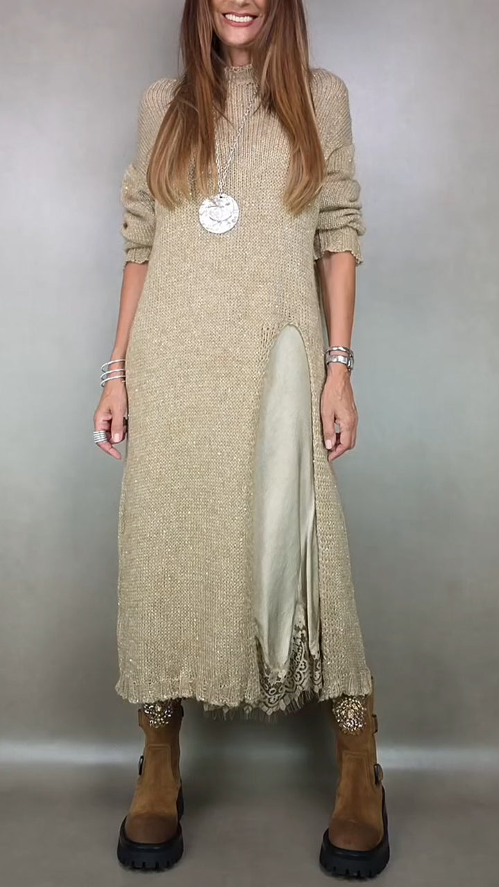 Artone™ - Elegant Tvådelad Set  (Lång Tröja & Matchande Klänning)